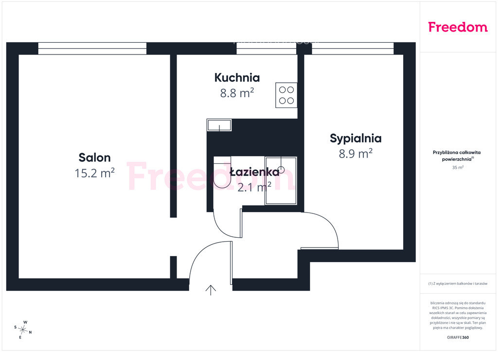 2-pokojowe mieszkanie w centrum Elbląga - Widok 4