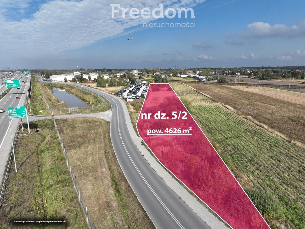 Działka inwestycyjna przy ekspresówce S7, asfalt - Widok 2