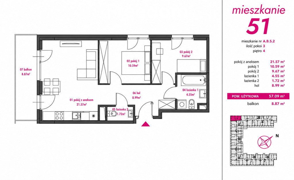 Apartment in Warszawa, Kamionek, Praga-Południe - Widok 2