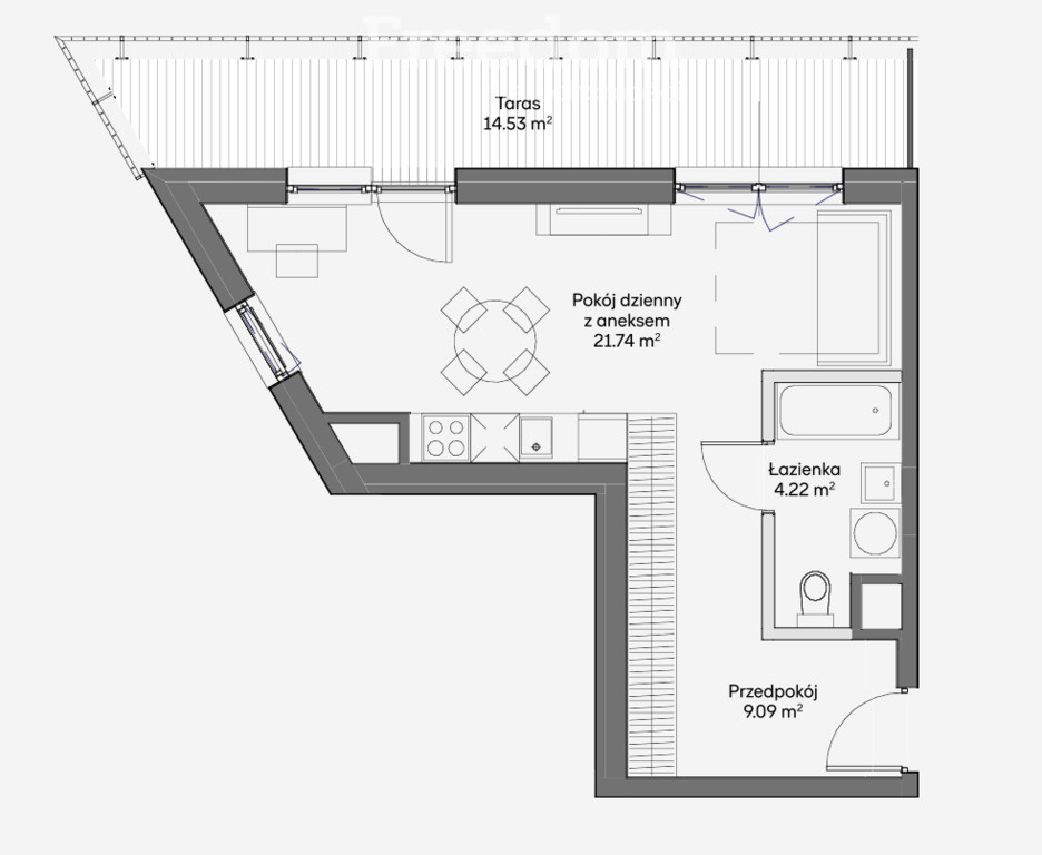 Praga-Południe, Warszawa, kawalerka 35 m² - Widok 4
