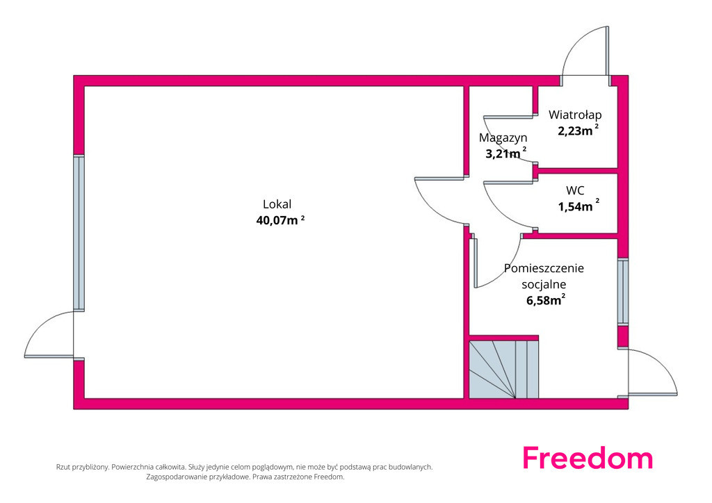 Lokal handlowo-usługowy 53,63 m² | duża sala sprzedaży 40 m² | Borkowo - Widok 2