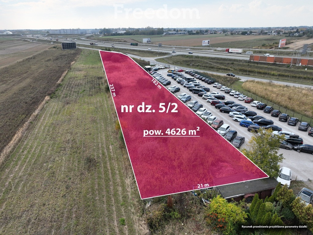 Działka inwestycyjna przy ekspresówce S7, asfalt - Widok 5