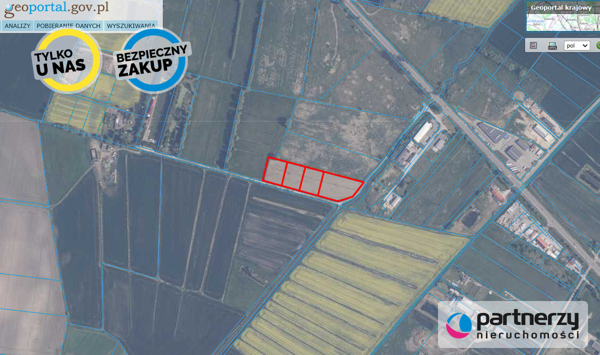 4 Działki pod składy/magazyny. Od 3000m2 do 5665m2
