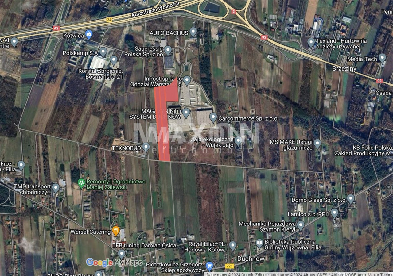 Teren inwestycyjny Duchnów 5,4 ha przy węźle A2 - Widok 2
