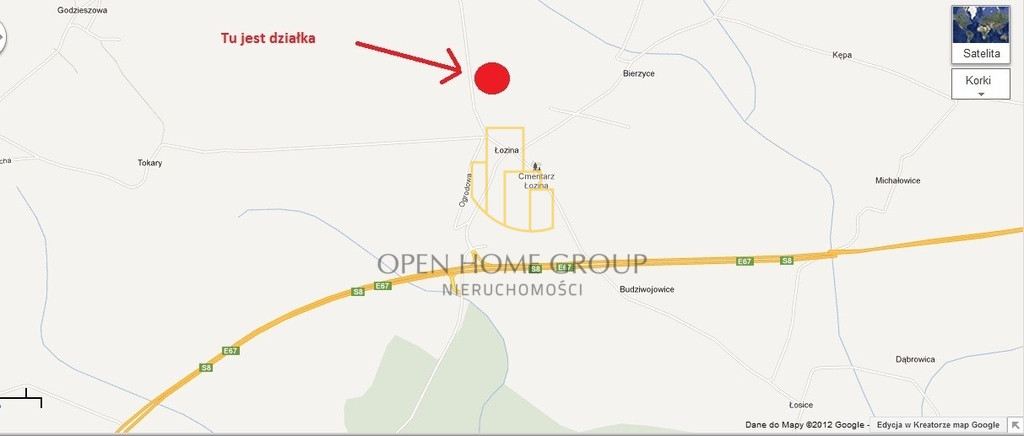 Łozina | Bierzyce | 2,10 ha | teren U/P1 | inwestycyjna - Widok 3