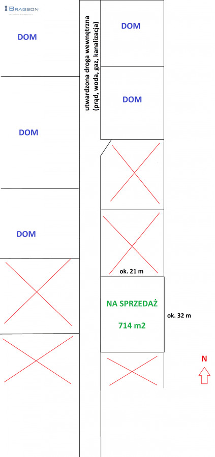 okolica nowych domów, pola, łąki, las - Widok 2