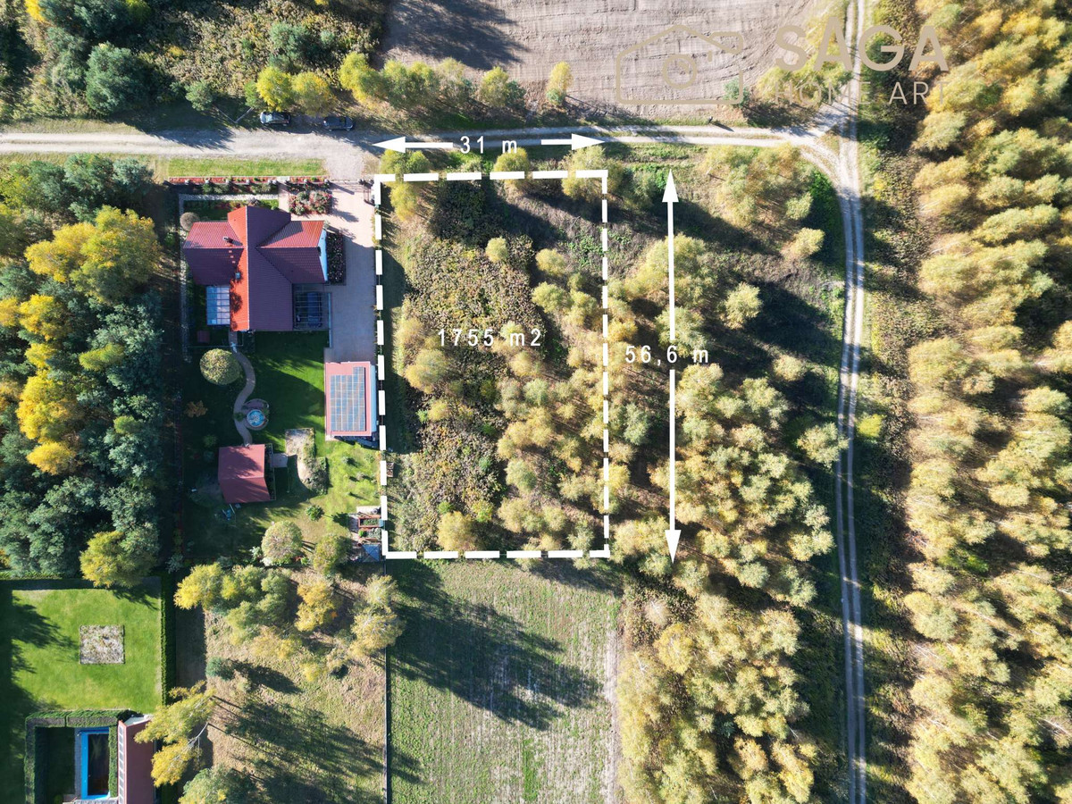 DZIAŁKA BUD. PRZY LESIE: 1755m²/ROGALIN/MPZP/MEDIA - Widok 3