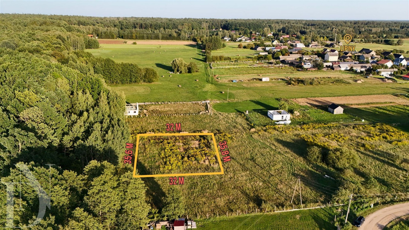 Lipiny 1154 m² WZ Działka przy lesie Hajnówka - Widok 3