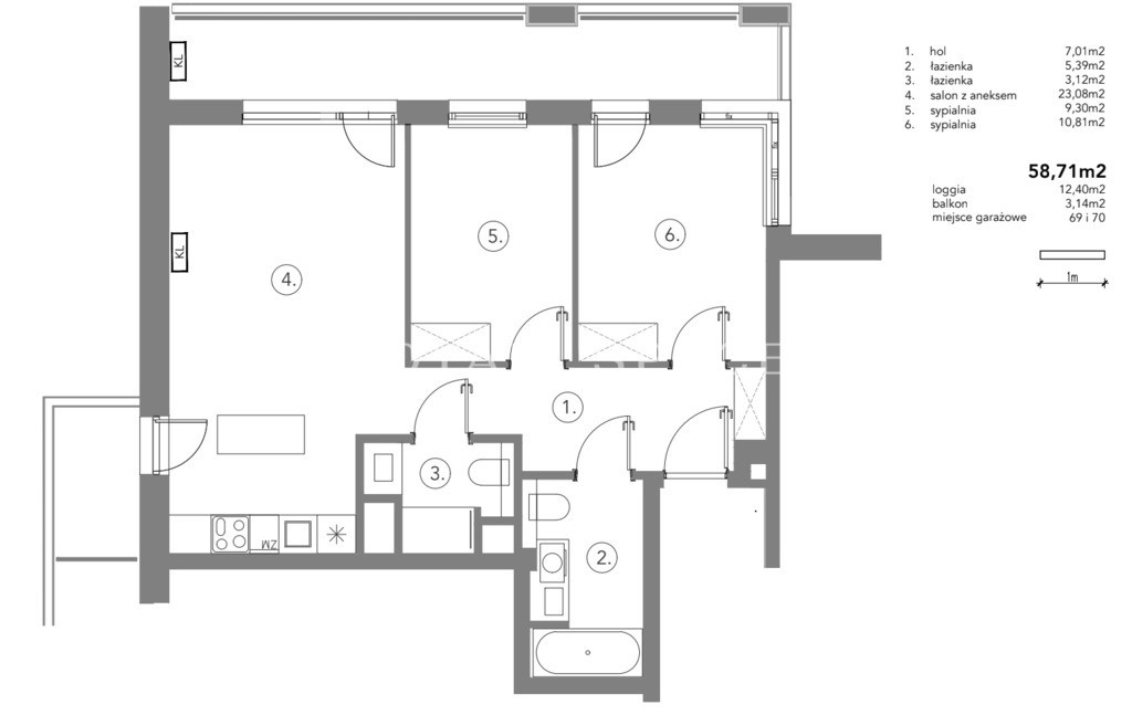 Luksusowy apartament z loggią | Domaniewska 24 - Więcej