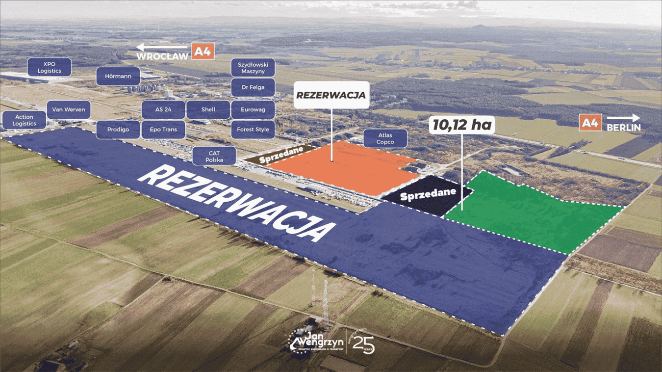 Działka 10 ha przy autostradzie A4, MPZP, media, DD, zjazd z autostrady - Widok 3