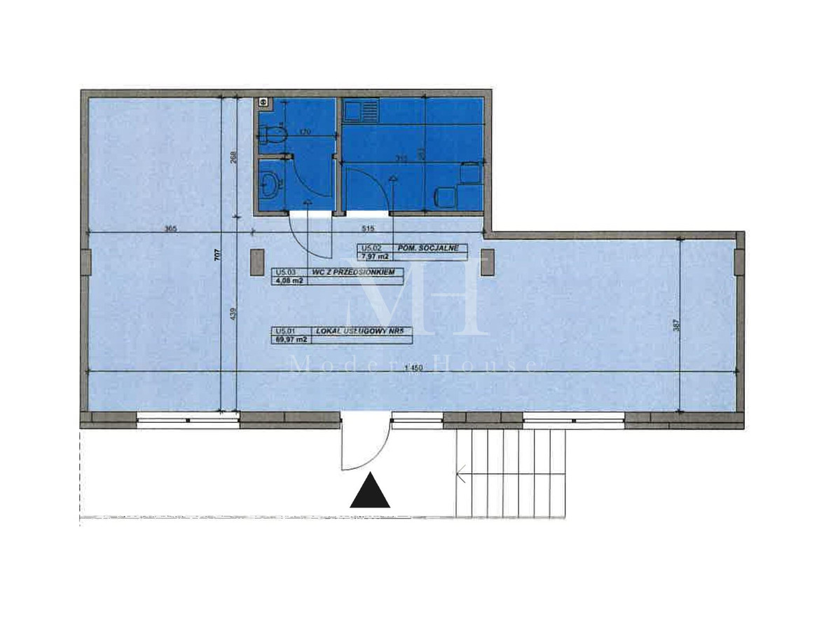 Lokal usługowy 82 m² | Duże witryny | Wysokość 4 m | Ząbki | Andersena - Widok 4