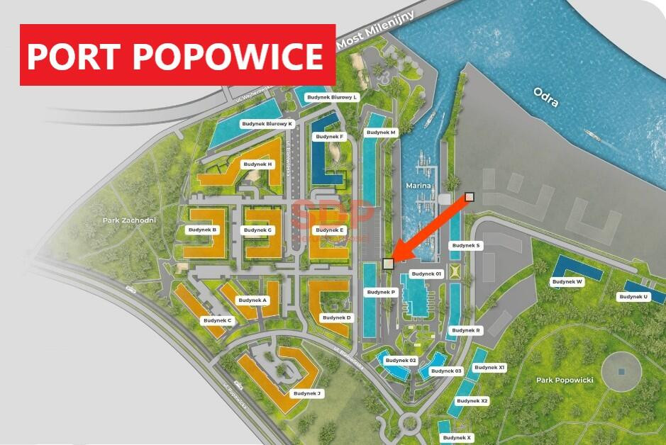 Port Popowice, 101 m², witryna, widok na Marinę, wejście z ulicy - Więcej
