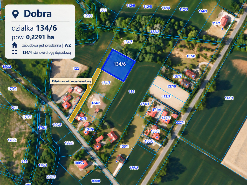 Dobra | 2291 m² | działka z WZ - Widok 5