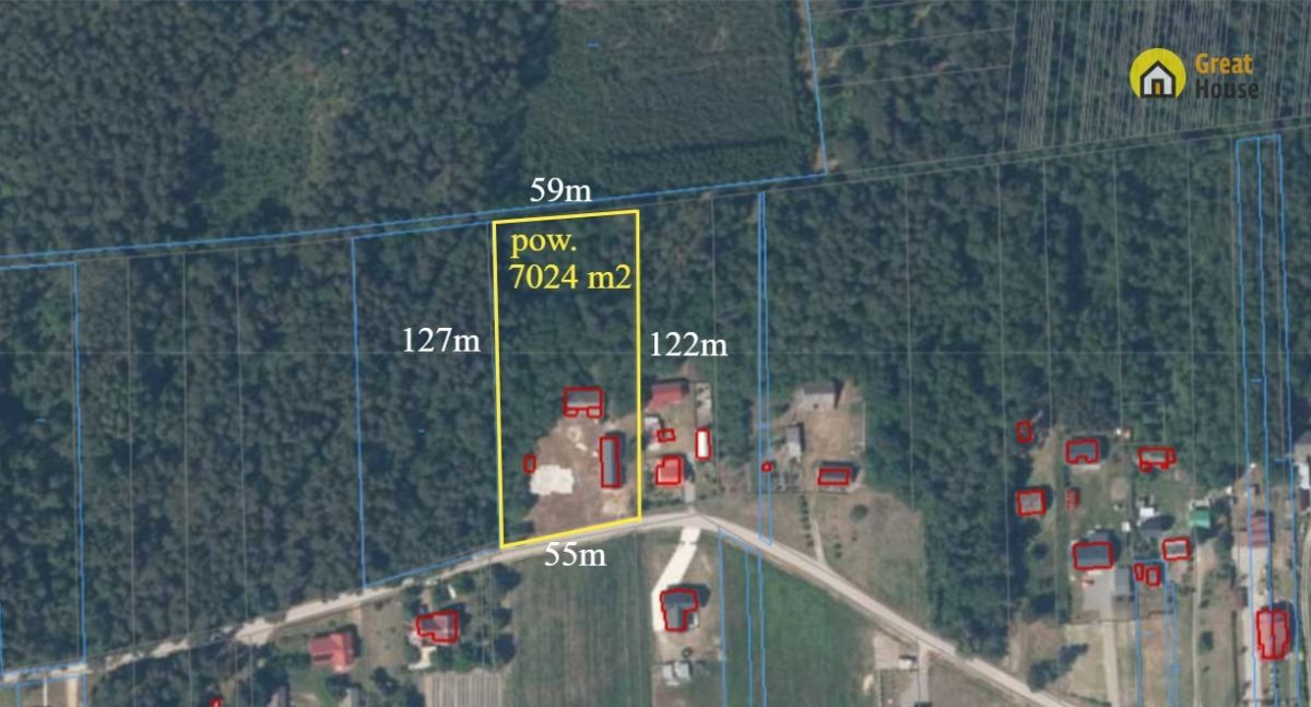 DZIAŁKA 7024 m²+FUNDAMENTY-PRZY LESIE-ZDZIECI NOWE - Widok 2