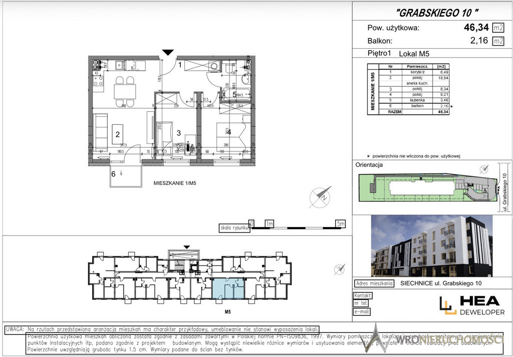 Siechnice | 46,34 m² | 3 pokoje - Widok 2