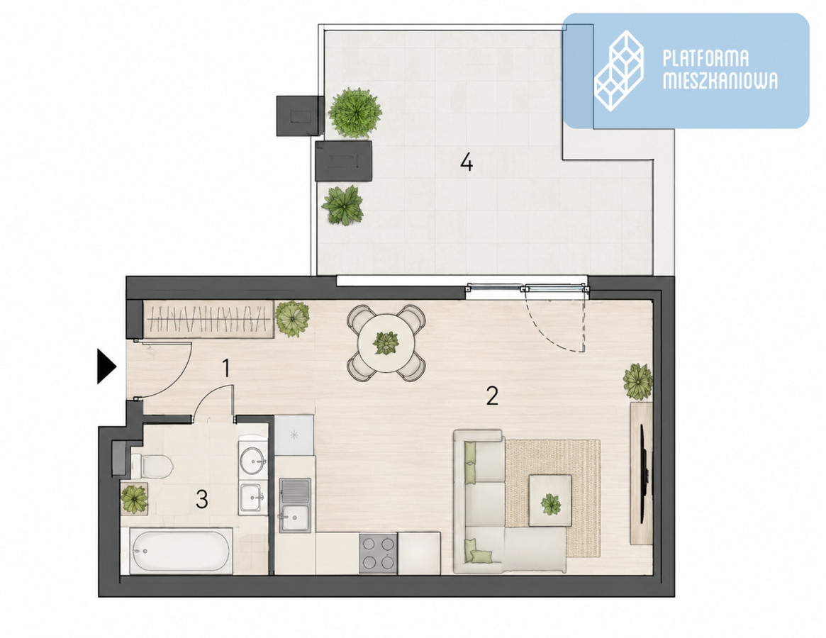 Apartment in Wrocław, Gaj, Krzyki - Widok 2