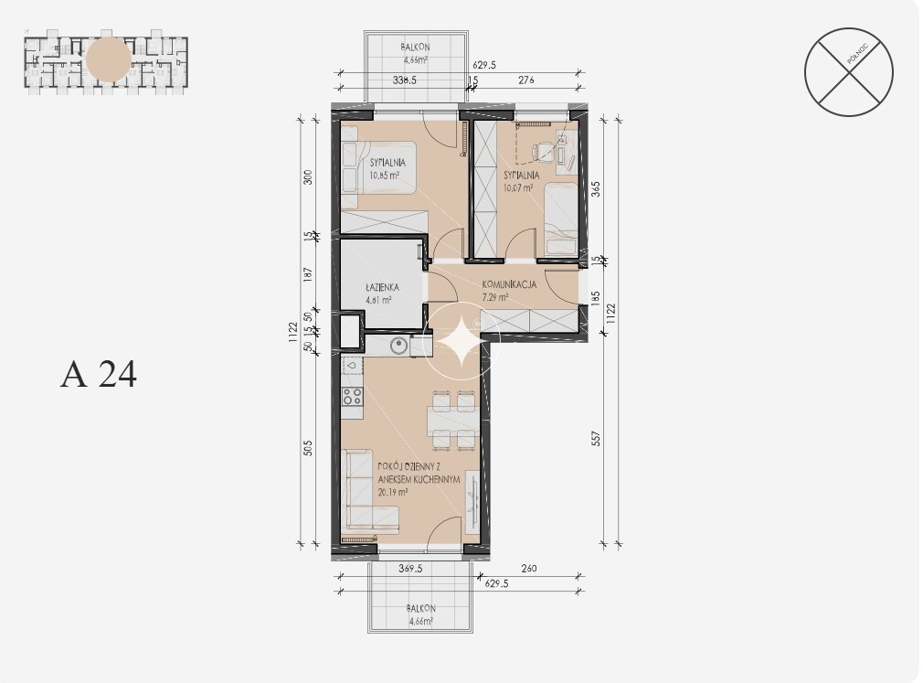 Apartment in Radomsko, powiat radomszczański - Widok 2