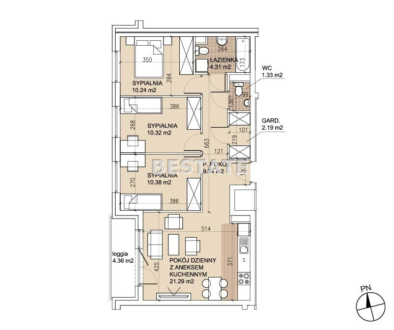 Apartment in Wrocław, Psie Pole - Widok 4