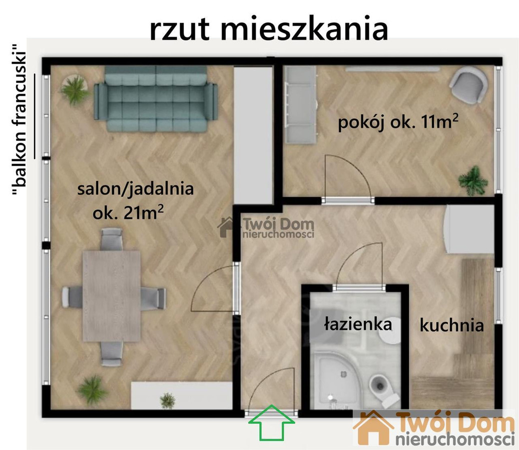 Mieszkanie – Wrocław, Powstańców Śląskich, Krzyki - Widok 5