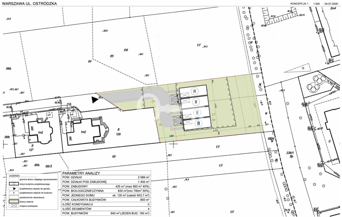 Działka inwestycyjna I Projekty Białołęka Brzeziny - Widok 3