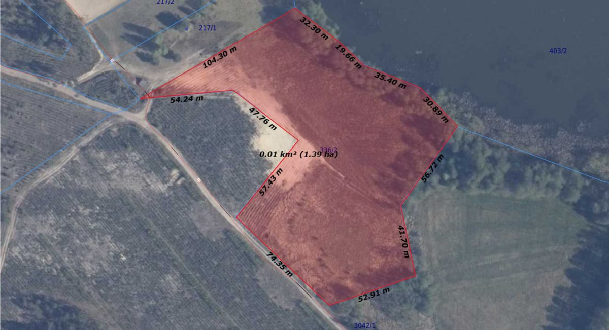 Działka nad jeziorem - linia brzegowa jeziora, las - Więcej