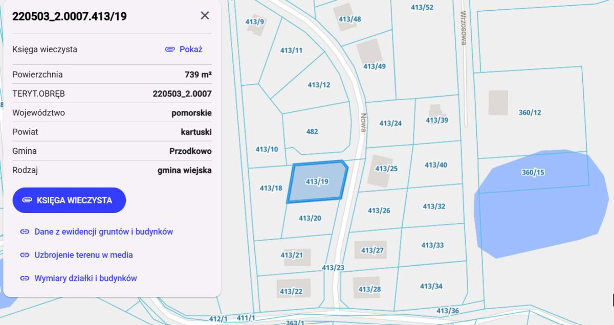 Działka Pomieczyno 736 m² - Widok 3