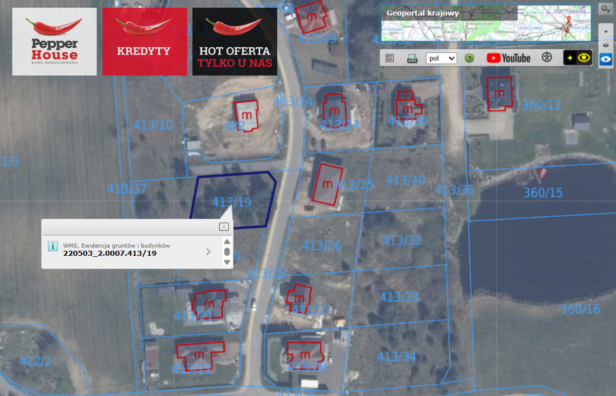 Działka Pomieczyno 736 m² - Widok 2