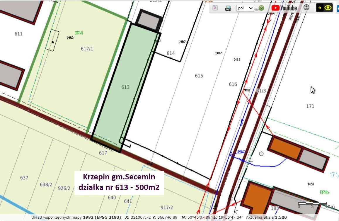 Najtańsza działka budowlana (plan) 500 m² cena tylko 22.900zł - Więcej