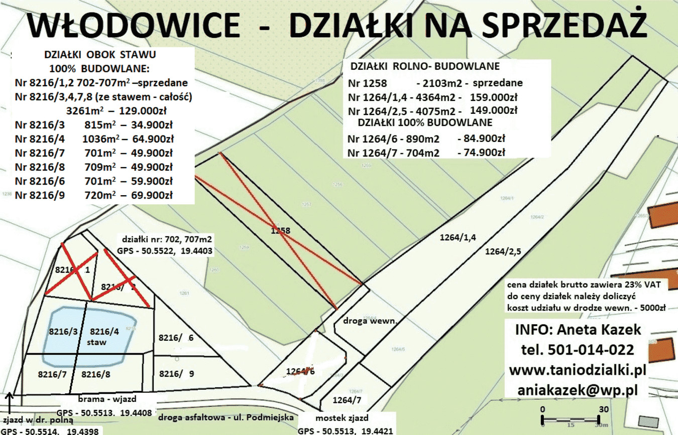 Jura tania działka budowlana (plan) 701 m² nad stawem cena tylko 49.900zł - Widok 5