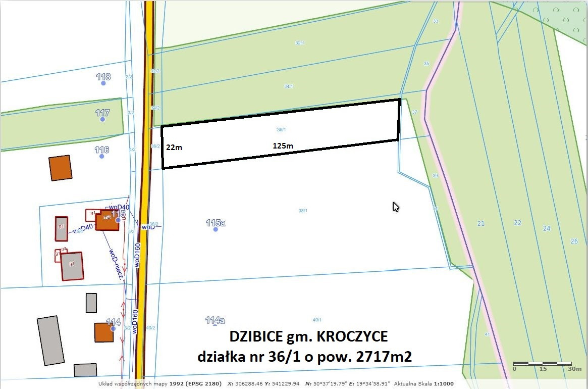 Jura tania działka rolno-budowlana (plan) 2717 m² tylko 62.500zł - Widok 3