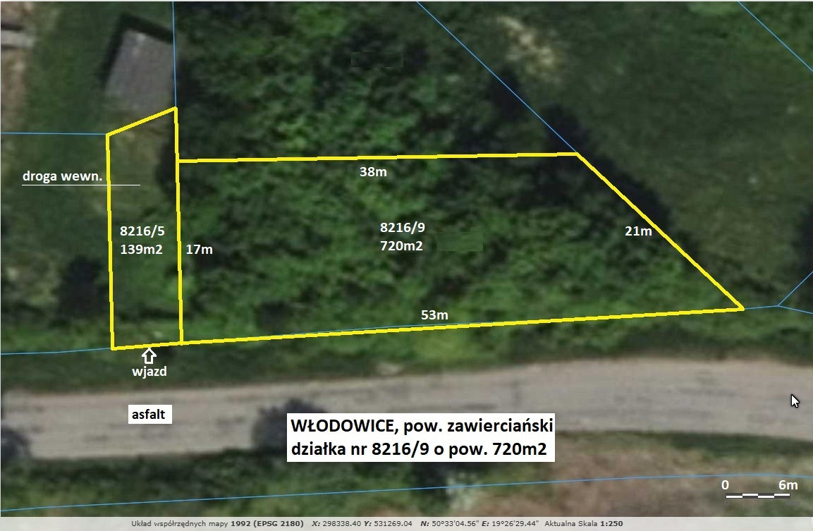 Jura tania działka budowlana (plan) 720 m² cena tylko 69900zł (brutto z 23% VAT) - Widok 4
