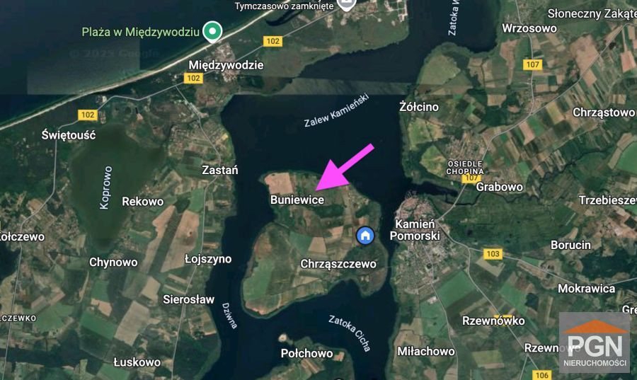Zielona okolica rzeka dziwna działka na Wyspie - Widok 4