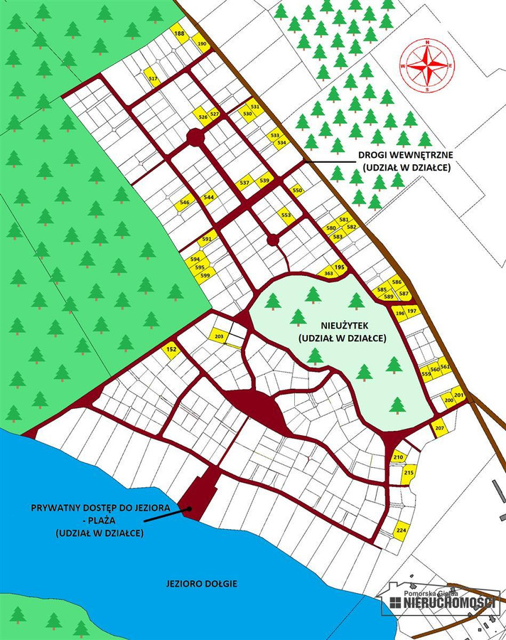 Budowlane nad jeziorem. Prąd, wodociąg, plaża - Widok 3