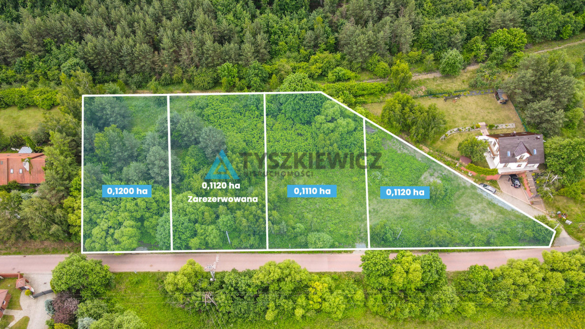 Narożna działka tuż przy Pruszczu Gd. (1120 m²) - Widok 3