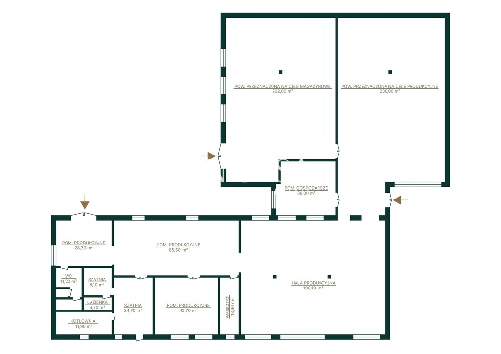 Budynek przemysłowo-usługowy ok 900 m² + magazyn - Widok 2