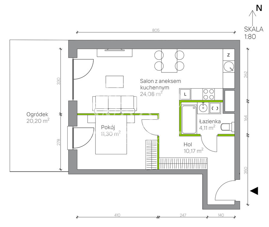 Apartment in Gdańsk, Strzyża Dolna, Wrzeszcz - Widok 3