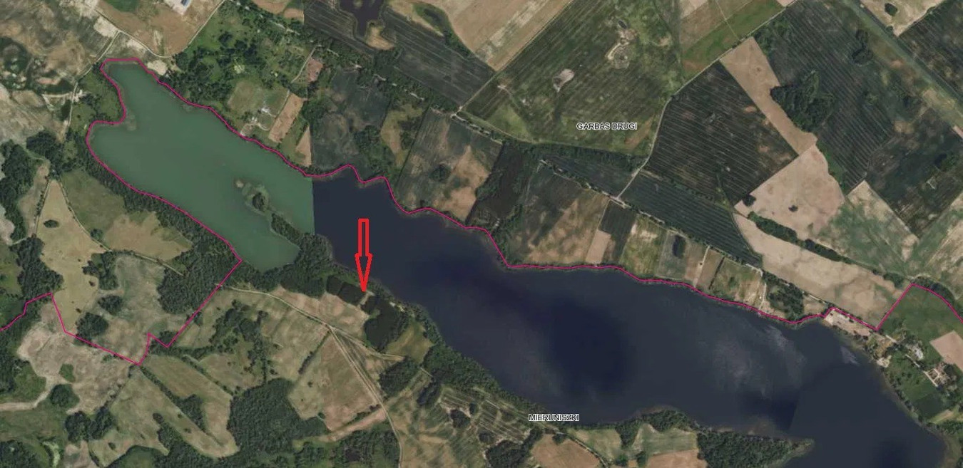 Działka 8999 m² z linią brzegową jeziora Mieruniszki dostęp bezpośredni do jezio - Widok 2