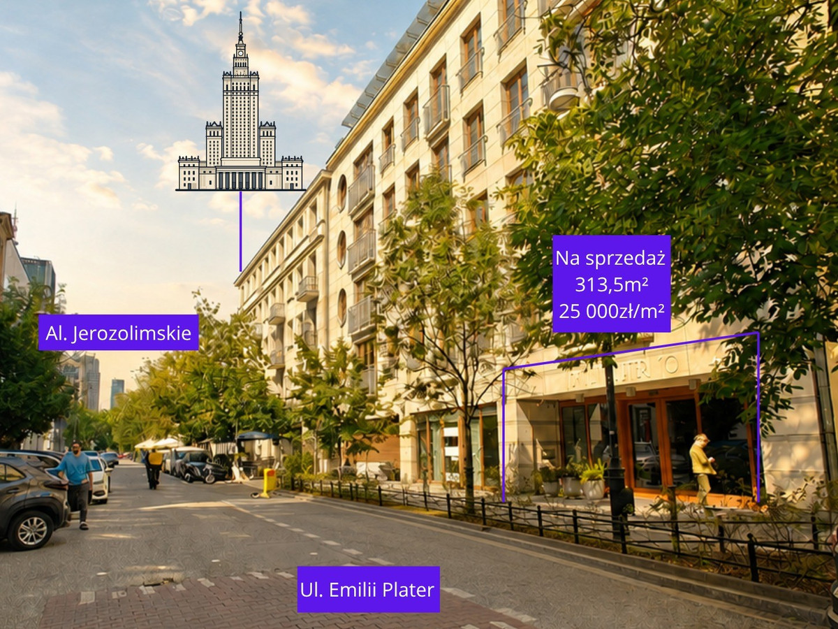 Lokal usługowo-handlowy 313,5 m² | ul. Emilii Plater 10 | Warszawa Śródmieście - Widok 2