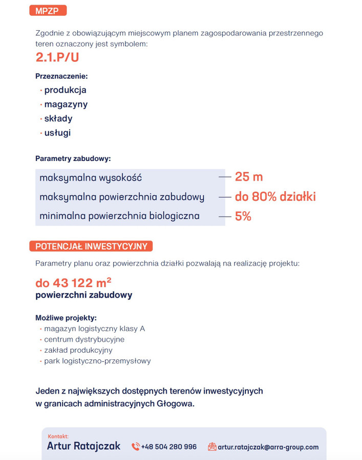 Działka Inwestycyjna Głogów LSSE | 5,39 ha | produkcja, logistyka | 80% zabudowy - Widok 3