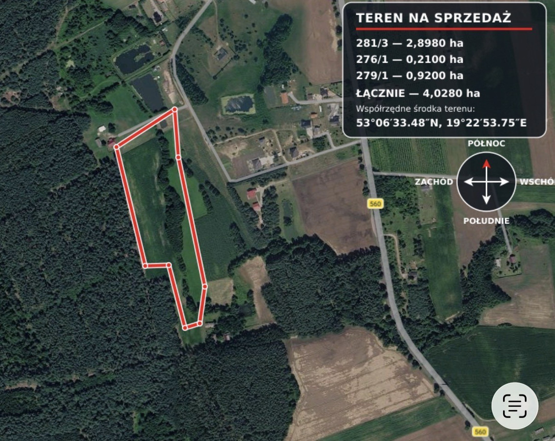 Urokliwa działka przy lesie, WZ - Widok 2