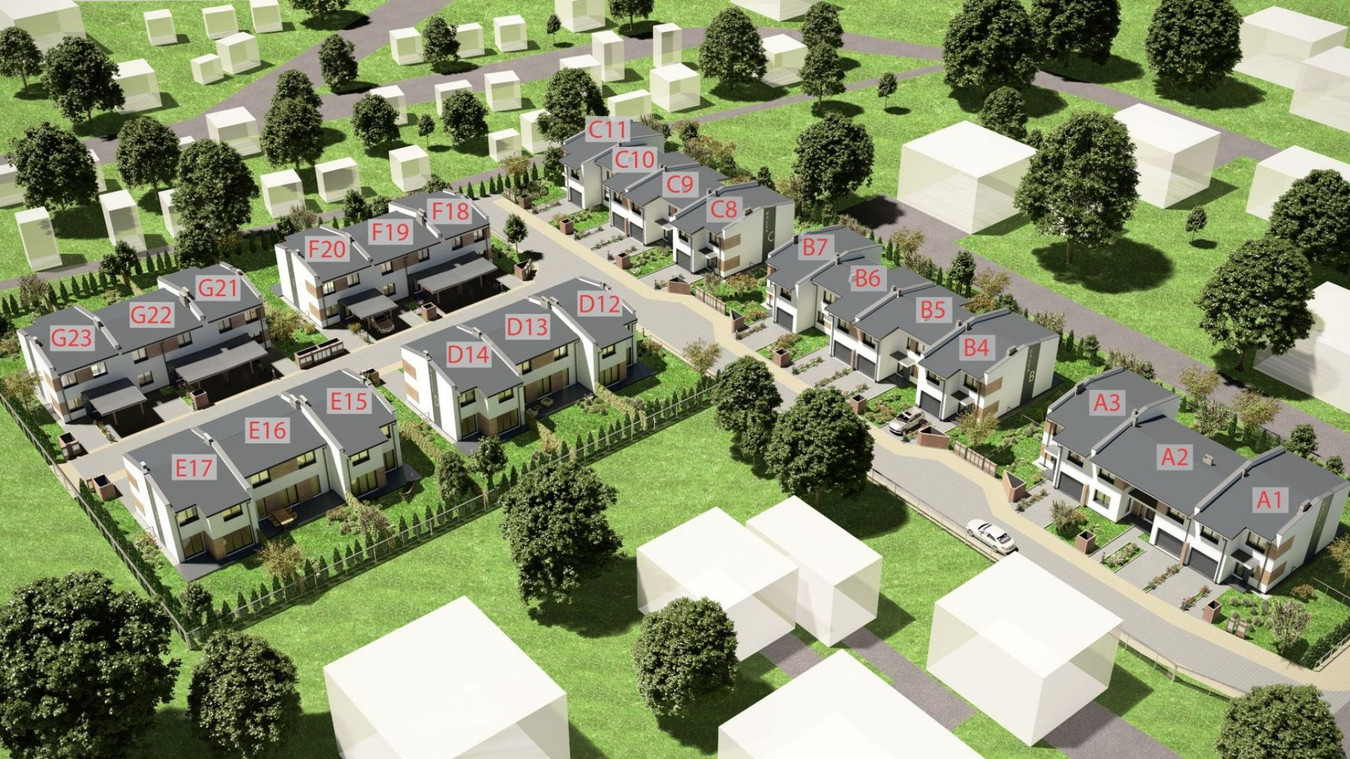 Tychy, os. Słoneczne Ogrody - segment narożny na dużej działce