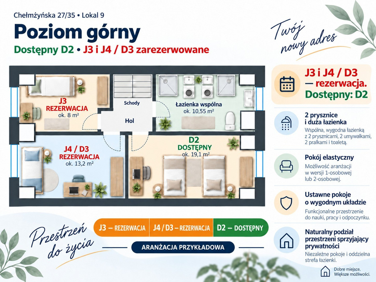 REZERWACJA!!! Duży pokój D1 jak mini-kawalerka | własny balkon | 2450 ALL-IN - Widok 5