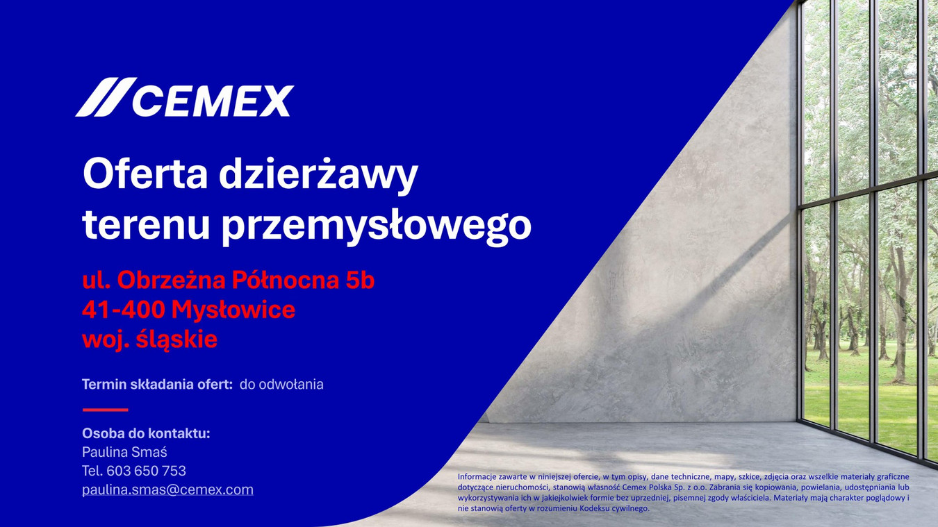 Oferta dzierżawy terenu przemysłowego w Mysłowicach